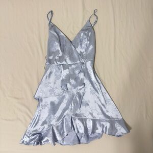 Elegant Light Blue Satin Dress